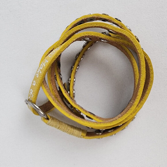 Good Works Yellow Leather Wrap Bracelet - Picture 4 of 5